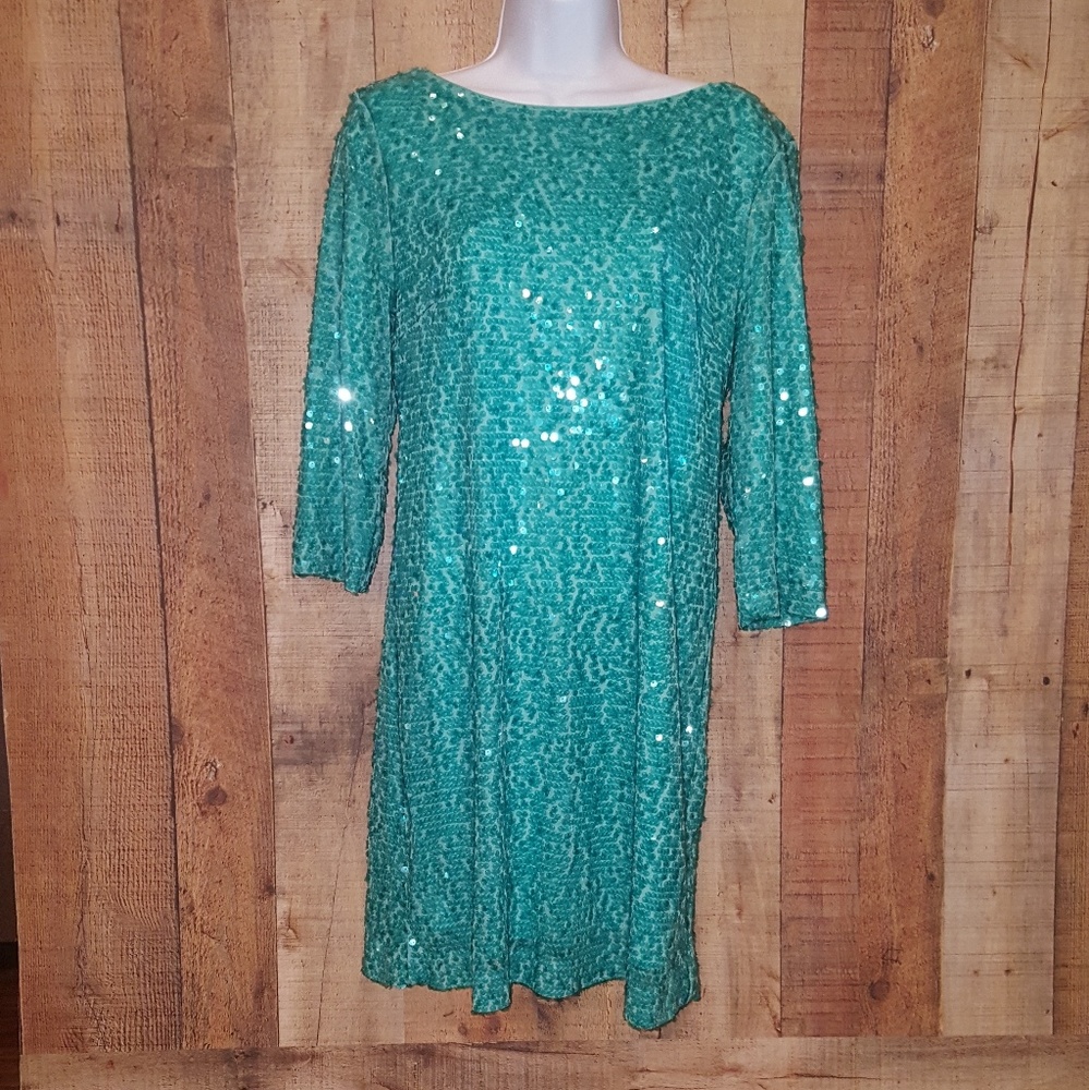 Forever 21 Size L Teal sequin dress